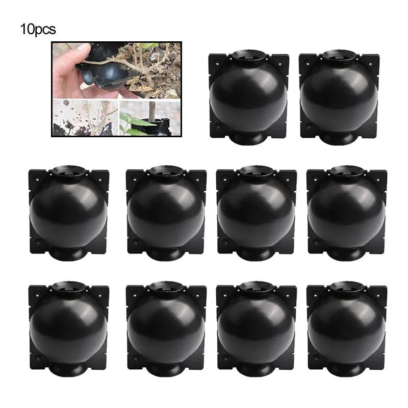 

10 шт., шар для укоренения растений, коробка для укоренения, многоразовая коробка для выращивания корней растений, черенки, горшки для укоренения растений 10 pcs чёрный