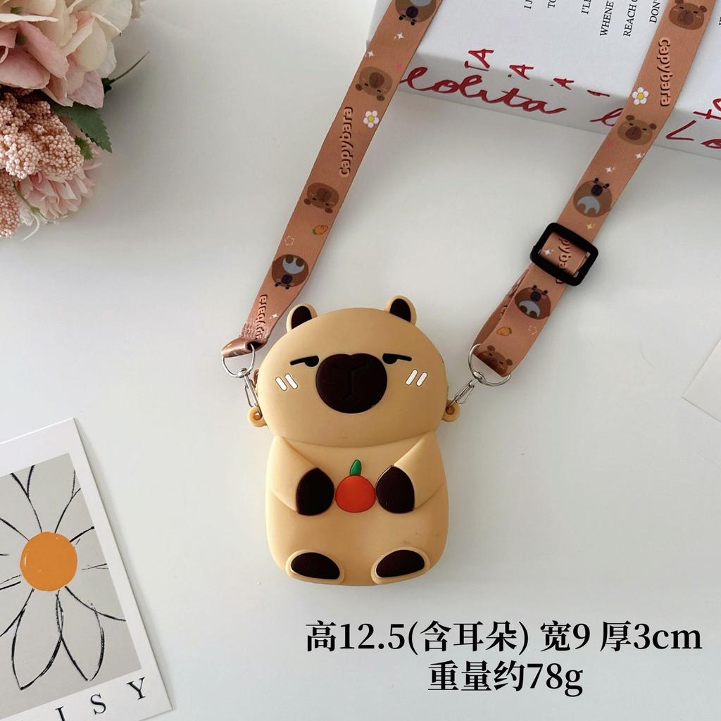 Cartoon Kapibara Children's Silicone Change Bag Cute Capybara Girl Crossbody Bag Hot Selling Small Wallet