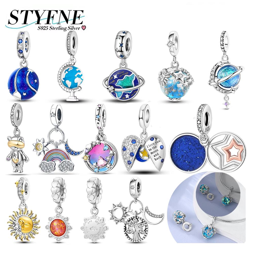 Charm Bead Charms Plata Originales Sky Rainbow Sun Bead Charms for Charm Bead Charms Copper Bracelets Bead Charms Jewellery Making Womens Gift