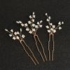 Handmade Pearl Hairpins U-Shaped Updo Decoration Vintage Bridal Headpiece  for Women