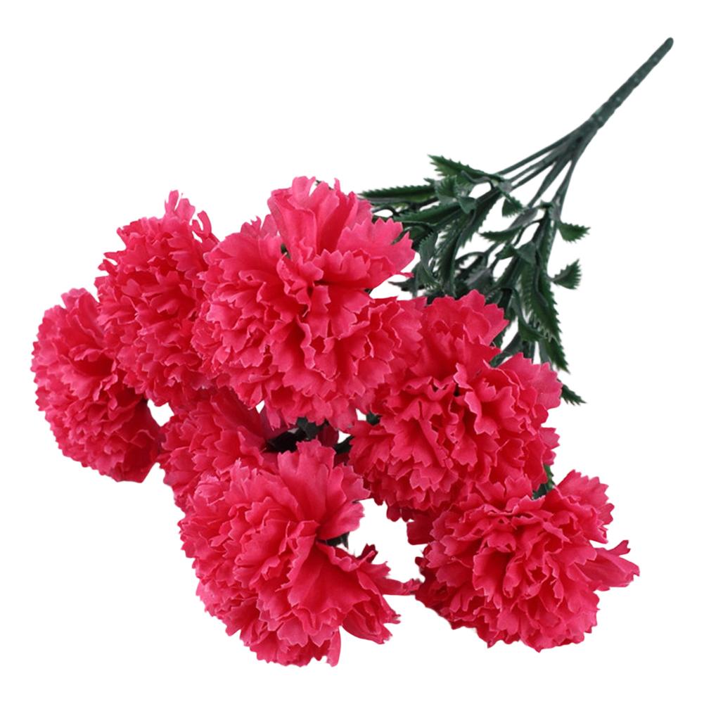 

7-head Artificial Carnation Flower Adjustable Stems Silk UV-resistant Waterproof For Home Terrace Courtyard Party Wedding Decor фуксия