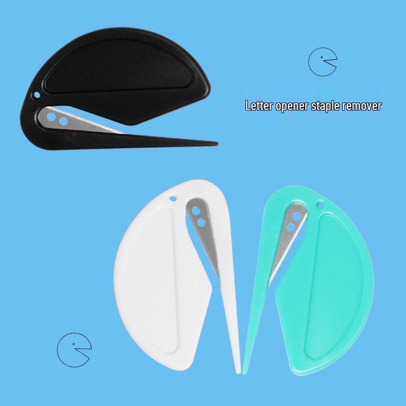 Compact Multi-Functional Plastic Mini Cutter: Envelope & Knot Opener, Paper, Box, Rope, Rubber Band Cutter, and Wire Stripper