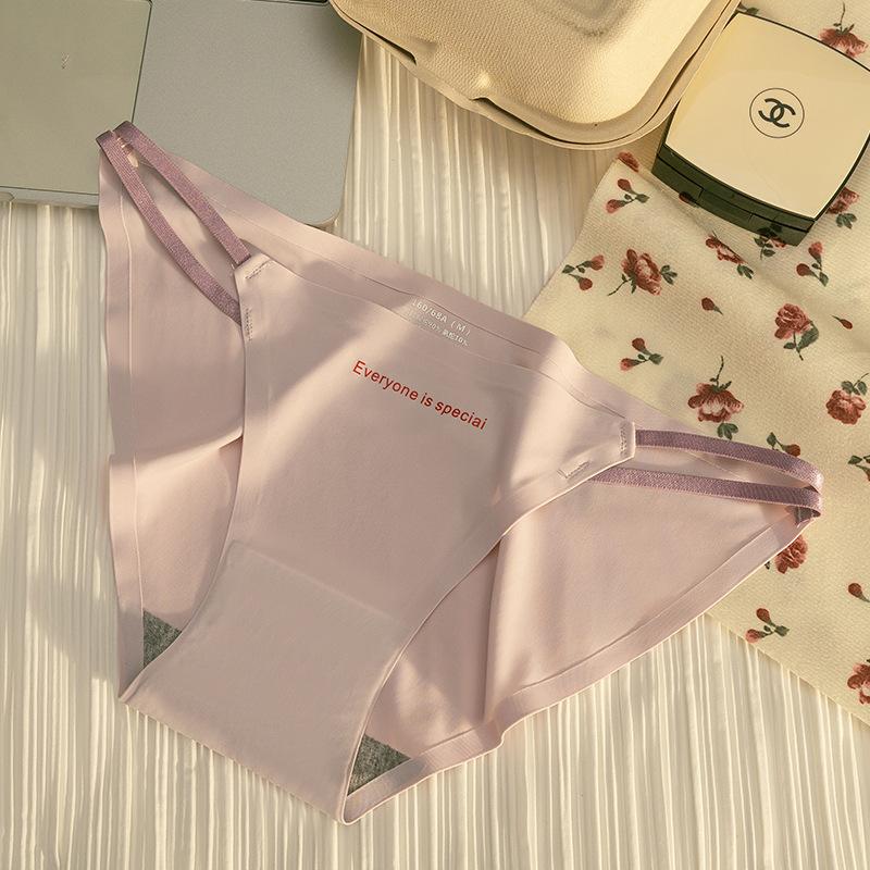 Ladies Spring and Autumn New Sexy Pure Cotton One Piece Ice Silk Without Trace Low Waist Briefs