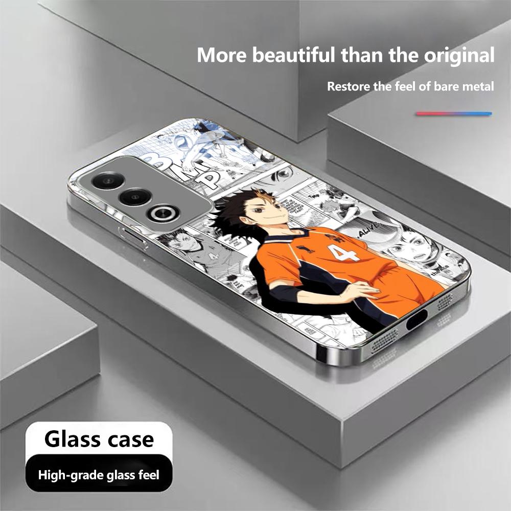 

Чехол для телефона N170 Haikyuu X Reader с аниме-дизайном для iPhone 16 Pro Max Samsung S24 S23 A54 A35 Xiaomi Redmi Note 13 Pro с позолоченной рамкой и закаленным стеклом Samsung A54 5G