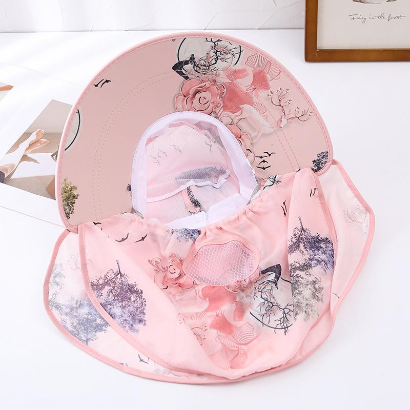 Summer Sun Hat Women's Cycling Outdoor Summer Large Brim Sun Protection Hat Thin Windproof Design