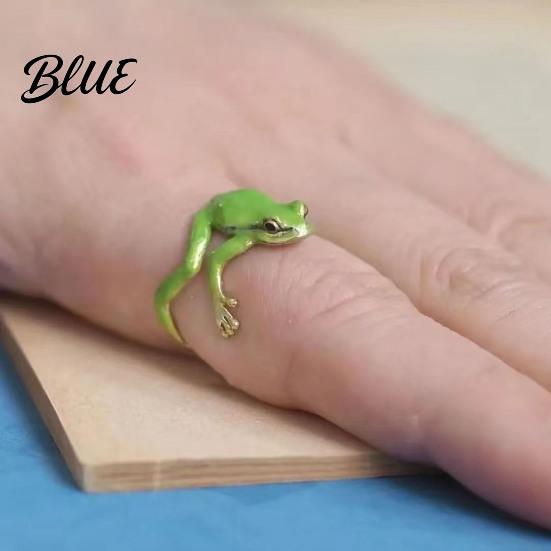 Gender-neutral Frog Ring 2Pcs Finger Rings Handmade Tree Design Bands