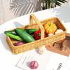 Picnic Basket with Handle Spacious Flower Baskets Food Storage Container Household Woven