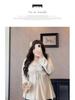 Plus Size V-Neck Drawstring Long-Sleeve T-Shirt Women's Spring/Autumn Loose Slimming Top
