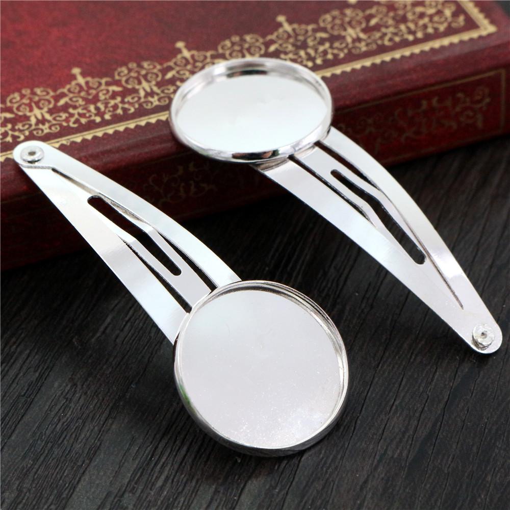

12mm 20mm 10pcs High Quality Rhodium Silver Plated Bronze Black Copper Material Hairpin Hair Clips Base Setting Cabochon Cameo 12mm срібний
