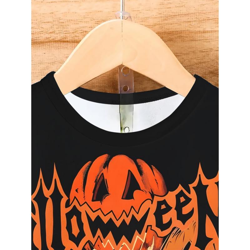 Herren Halloween Skelett Kürbis 3D Gedrucktes T-Shirt Lässiges Kurzarm Rundhals Oberteil Gruselige Jack-O-Lantern Grafik T-Shirt Sommer Streetwear Kleidung