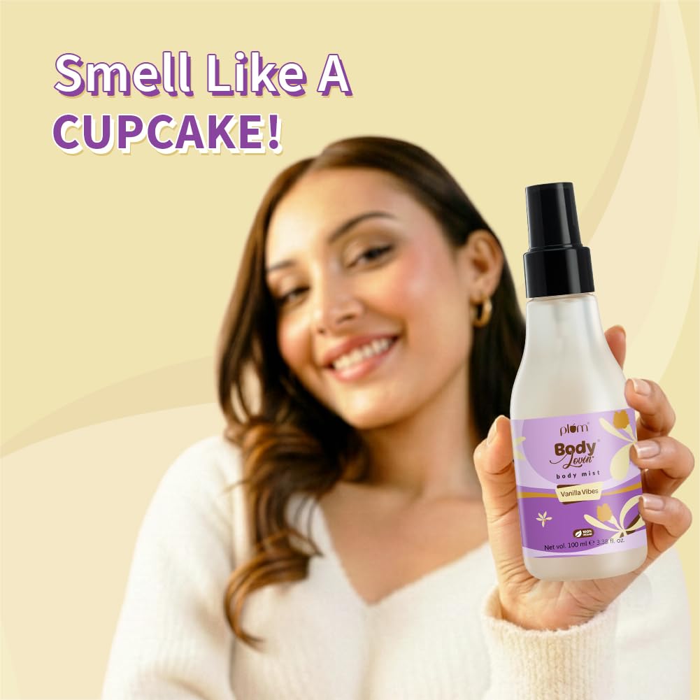 Plum Bodylovin' Vanilla Vibes Body Mist for Women 100ml | Long-Lasting Sweet Vanilla Fragrance | Travel-Friendly Perfume Spray
