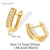 18K Gold Plated Inlaid Zircon Earwires Earring Hooks,Flower Earring Fixtures,Fasteners For Earrings,Earring Making Accessories