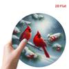 Winter Snow Red Cardinal Double Habitat Iron Wall Art Round 7.8 Inch Metal Sign Home Decor Coffee Shop Restaurant Gift Christmas Holiday Decoration