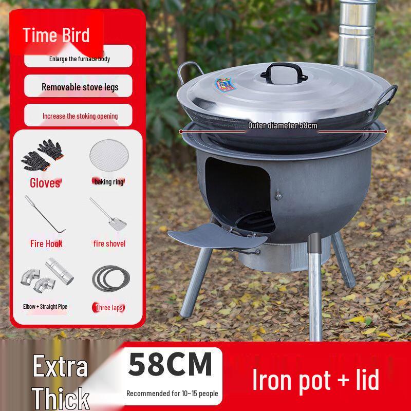 Shinja Outdoor Heavy-Duty Integrated Wood Stove