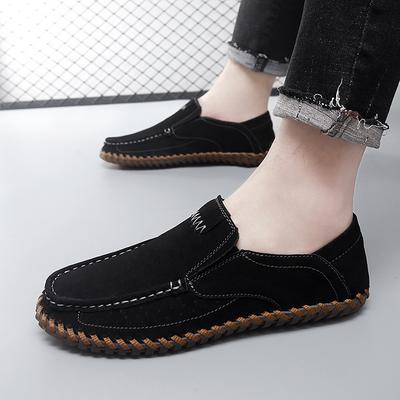 Men's Leather Casual Shoes Handmade Loafers Comfortable Men's Slip On Shoes Flat Moccasins Men's Sneakers