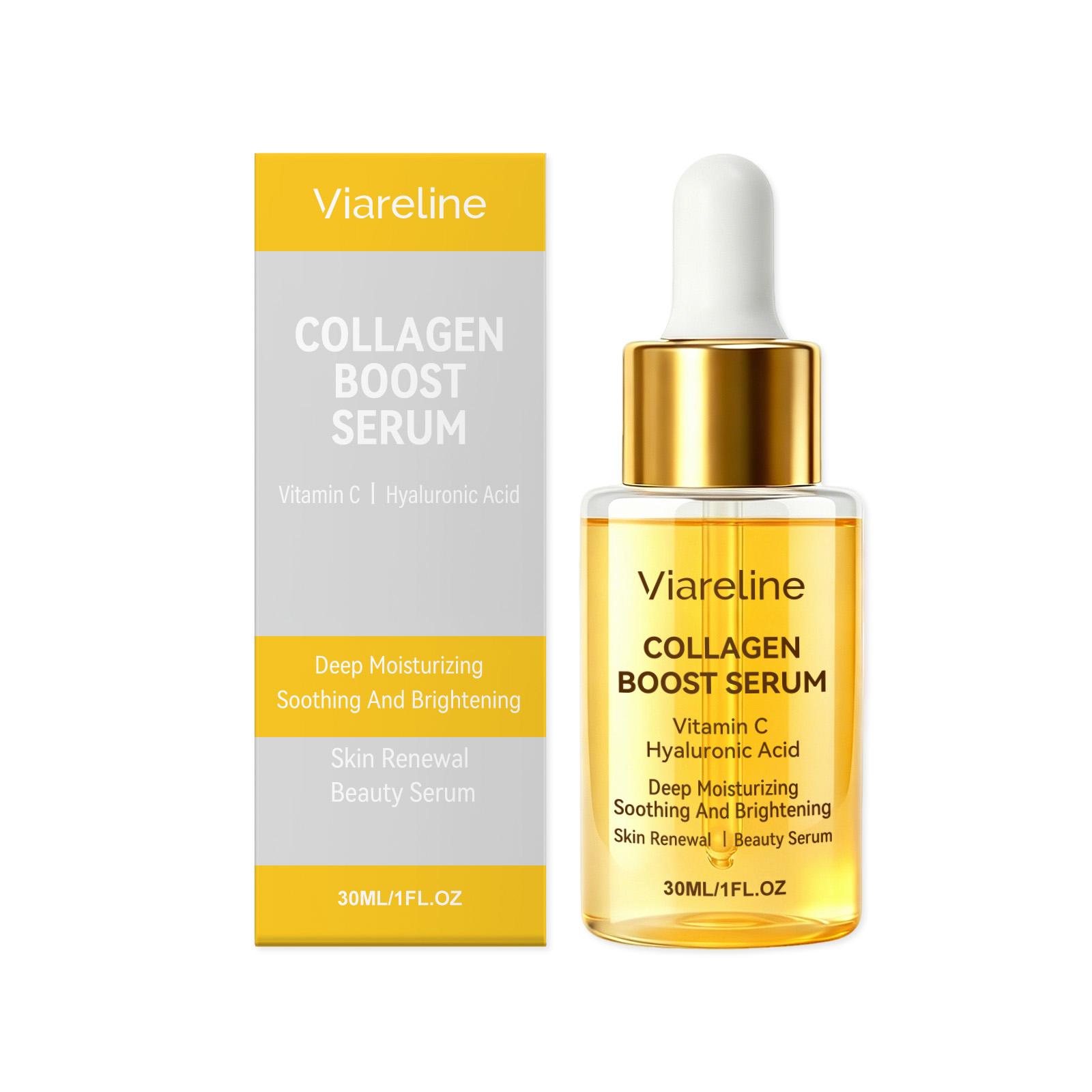 Viareline collagen essence warms, moisturizes and moisturizes facial skin, is light and easy to absorb daily facial care 30ml essence