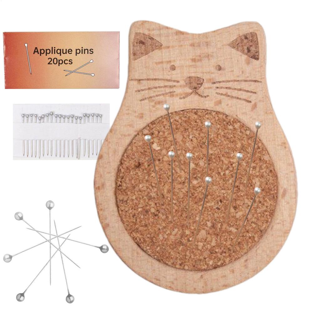 Pin Cushion Wooden Cute Sewing Pin Holder Knitting Accessories for Home Bed Work Mending Embroidery Stitching Thread Clothing