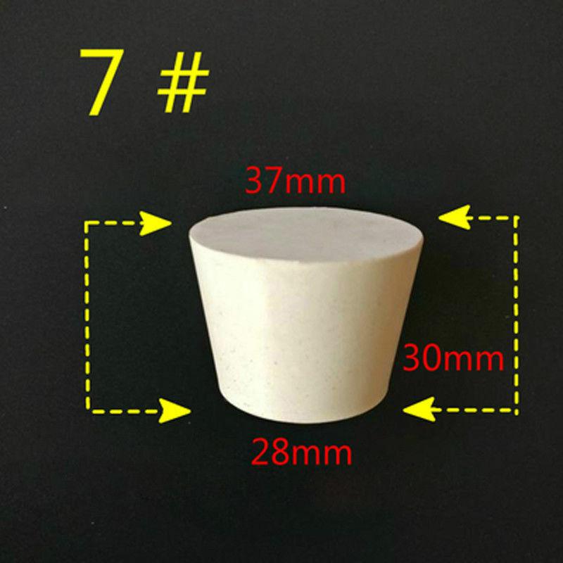 1/5/10pcs White Laboratory Wine Bottle Rubber Plug Pipe Push-in Sealing Plug Tapered Hole 23 Assorted Size 000#-20# Assortment 7