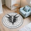 Tappeto Rotondo con Testa di Ariete Runica, Tappeto per Soggiorno Camera da Letto Divano Sala Giochi Decorazione, Tappetino Antiscivolo