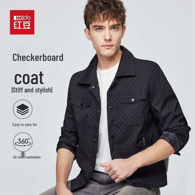 

Hodo Men s Checkered Lapel Jacket 2XL