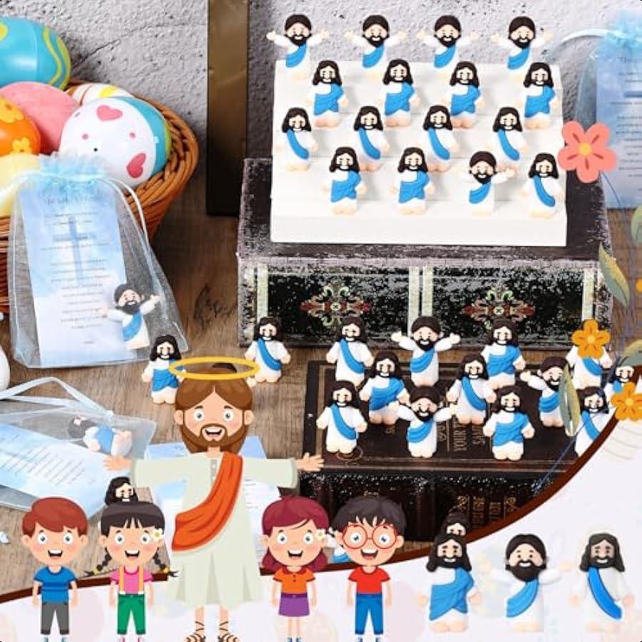 

Bememo 50 Sets Mini Jesus Figurines Bulk with Verse Cards and Organza Bags Easter Jesus Figurine for Sunday School Baptism Firs United States