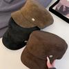Vintage Suede Beret Flat Brim Beanie Cap Fashion Painter Berets  Women