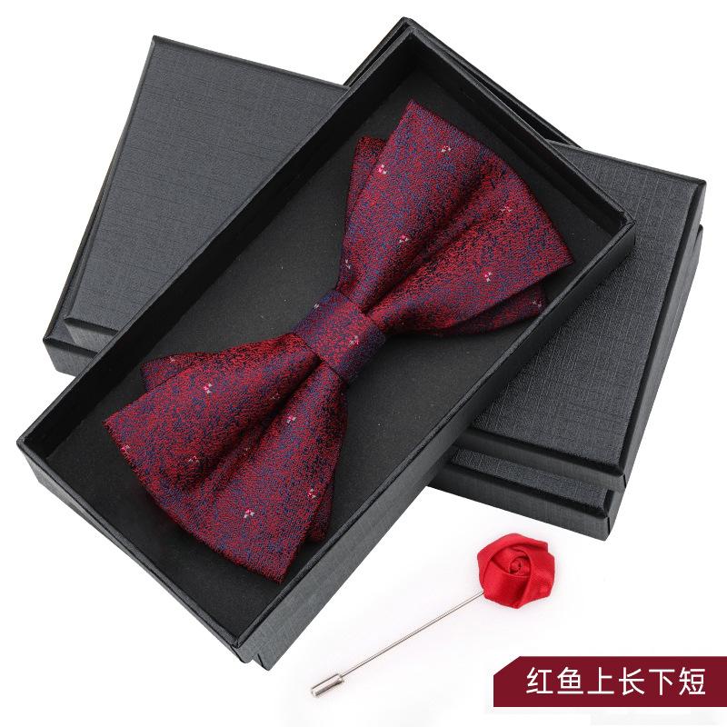 Bow Tie Men'S Wedding Groom Best Man Red Suit Shirt British Brothers Korean Bow Women'S Gift Box