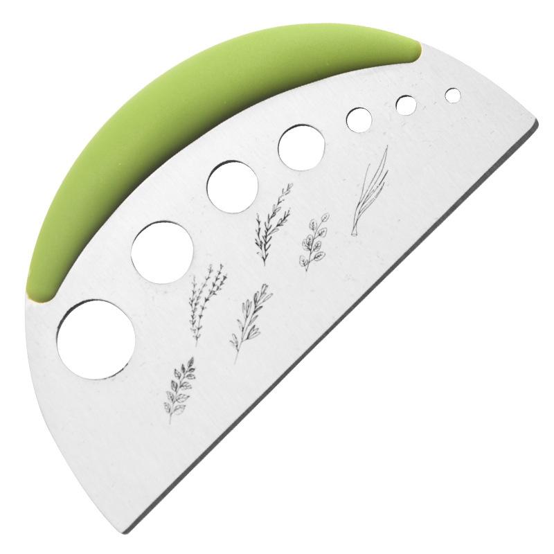 

1 шт. 7-отверстий Нож для трав Нож для трав Стриппер для трав и Нож для трав 2 в 1 Новый Нож для трав зелёный