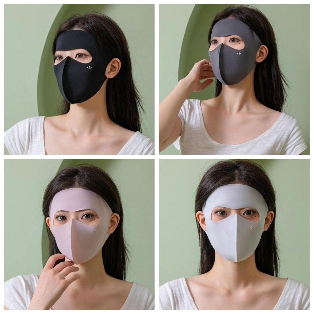 Traceless Ice Silk Face Clothing Polyester UV Protection Mask UPF50+ Sunscreen Mask  Boys