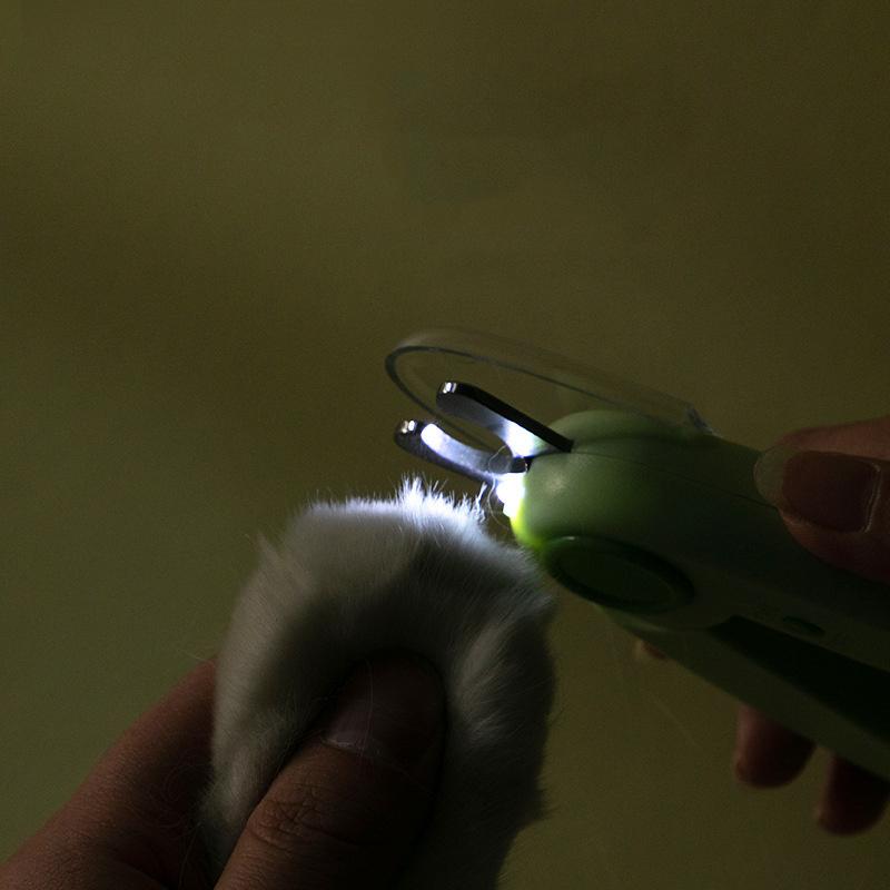 Pet Nail Trimmer Lighted Dog Nail Trimmers File Sharpening Pet Dog Nail Grinder Trimmers Transparent Baffle Return