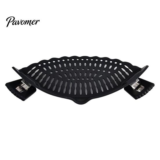 Vegetable Washing Filter Silicone Pot Edge Strainer, Clip-on Kitchen Colander for Pasta Vegetables, Multipurpose Food Strainer Non Slip Drainer