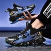 Fashion Blade Men's Shoes Mesh Breathable Sports Casual Running Shoes Men's Shock Absorption Non-slip Inner Heightening Daddy Trend Shoes