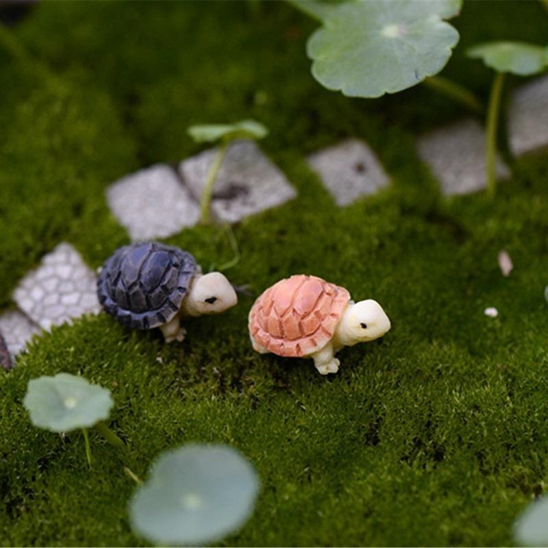 4Pcs  Cute Mini Tortoise Model Fairy Garden Miniatures DIY Doll House/ Terrarium/ Home Desktop/ Succ