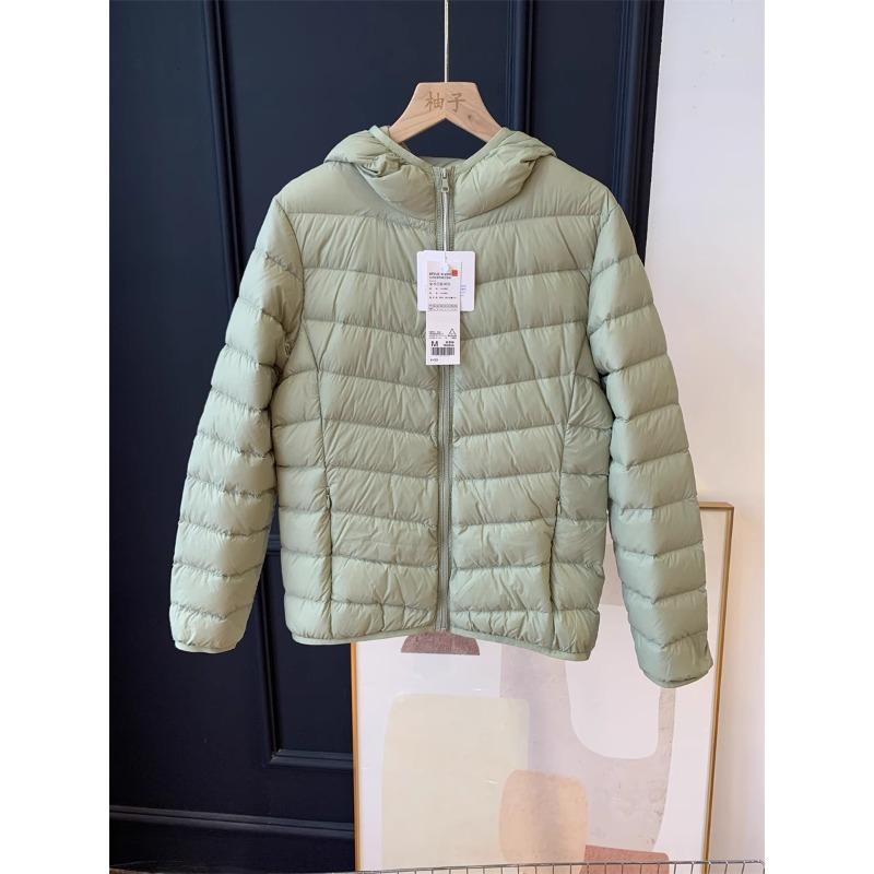 White duck down women's hooded soft, comfortable and warm, fashionable and light down jacket, winter