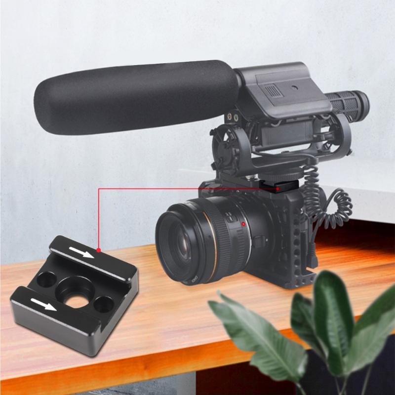 Cold Shoe Mount Adapter 1/4inch Screw Mounting Hole For Digital DSLR Camera Rig/Cage/Cheese Plate/ Video/Flash Light