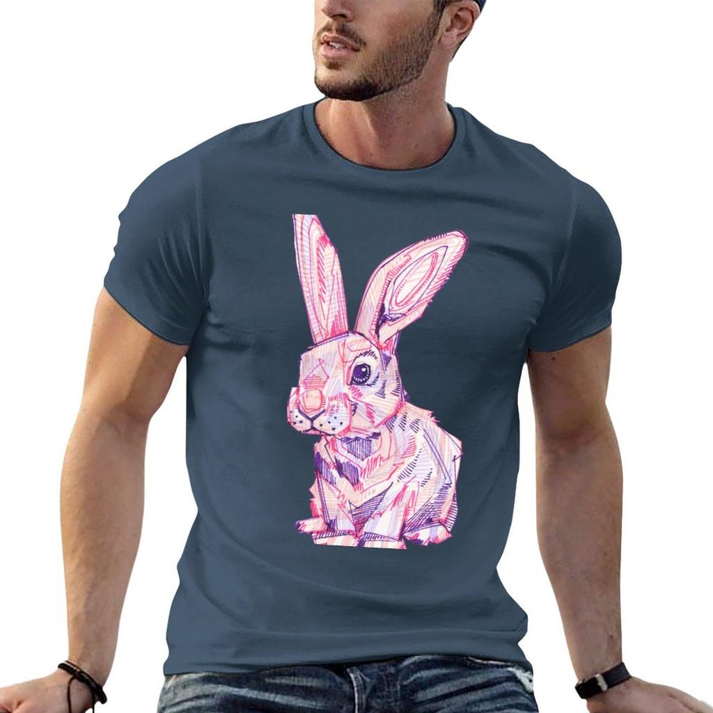 Pink Rabbit Drawing  2017 Tshirt Plus Size Lightweight Tee Shirt