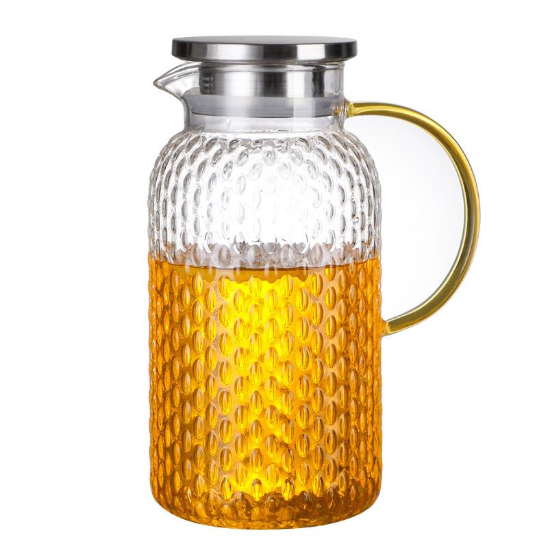 Cold Kettle Glass Kettle High Temperature Resistant Household Teapot Cool White Boiled Water Cup Set Large Capacity Cold Kettle Cold Bubble