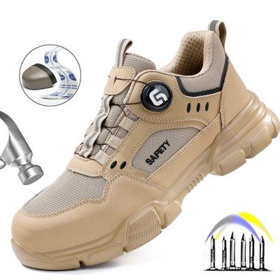 Cizme Noi cu Buton Rotativ pentru Bărbați Anti-strivire Anti-perforare Pantofi de Siguranță pentru Bărbați Cizme de Lucru Pantofi cu Bombeu de Oțel Pantofi de Securitate Indestructibili