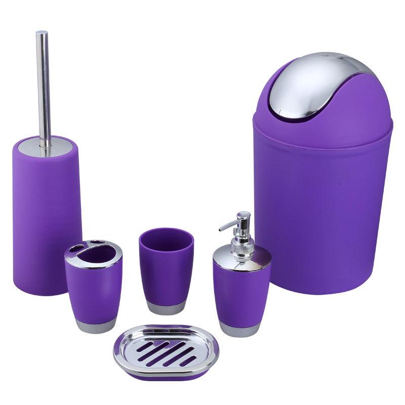 Elegant Euro-American Bathroom Set: 6-Piece Toiletries & Electroplated Lotion Bottle