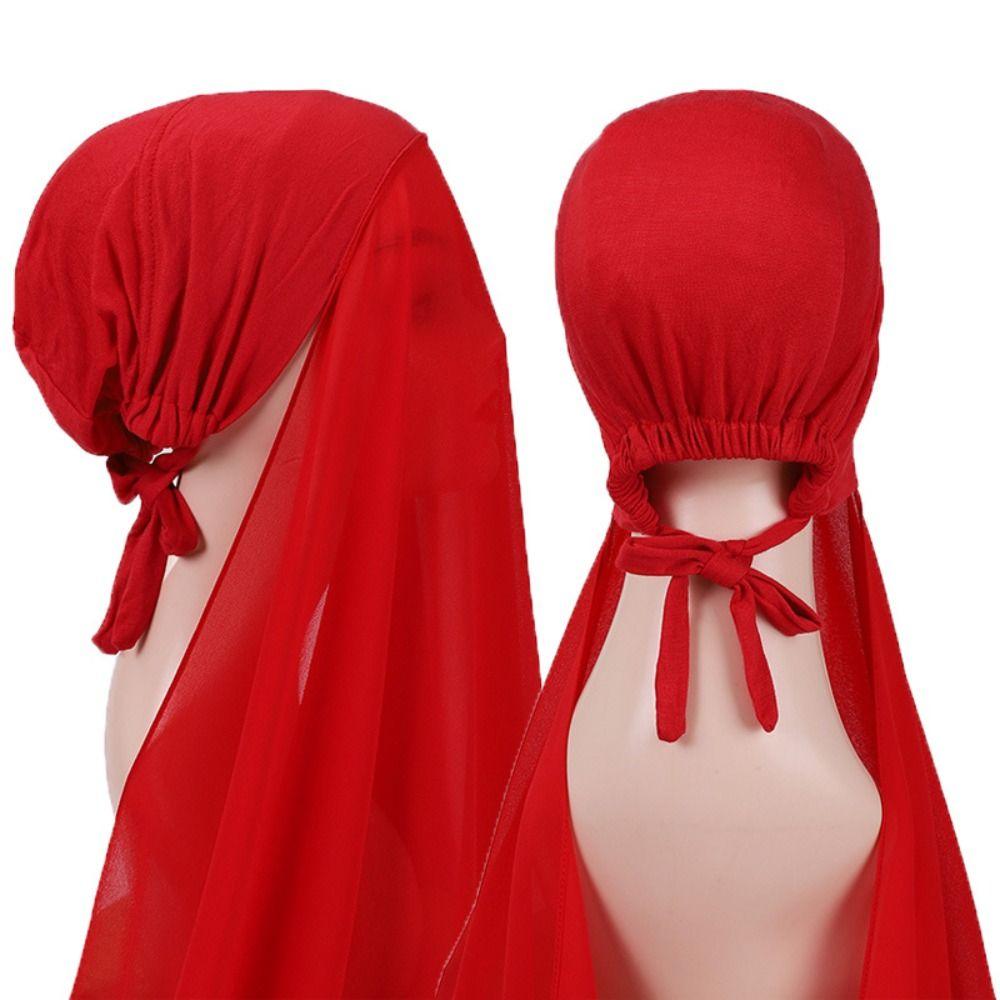 175*70cm Muslim Instant Hijab Chiffon Stretch Hijab Cover Comfortable Head Scarf  Cultural Wear