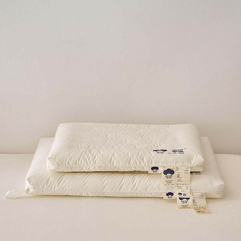 Ultra Soft Low Profile Pillow Neck Support Sleep Comfort Home Bedding Standard Size Cotton Cover Fiber Fill