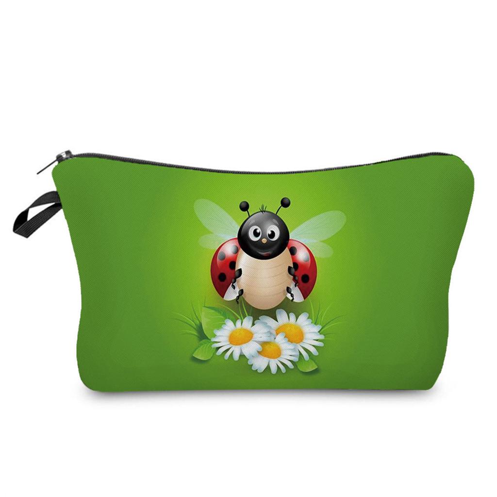 Women Insects Print Cosmetic Bag Toiletries Organize Travel Storage Case 6415
