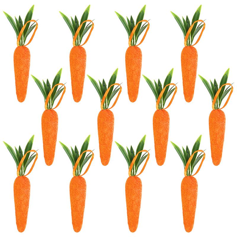 Easter Carrot Ornaments Foam Artificial Carrots Easter Tree Hanging Pendant Home Decoration Kids Birthday Party Favors Gifts