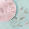 5 Pcs Bridal U Shaped Hair Pins With Rhinestone Plum Blossom Simple Wedding Updo Hairstyle Accessories For Bride Makeup