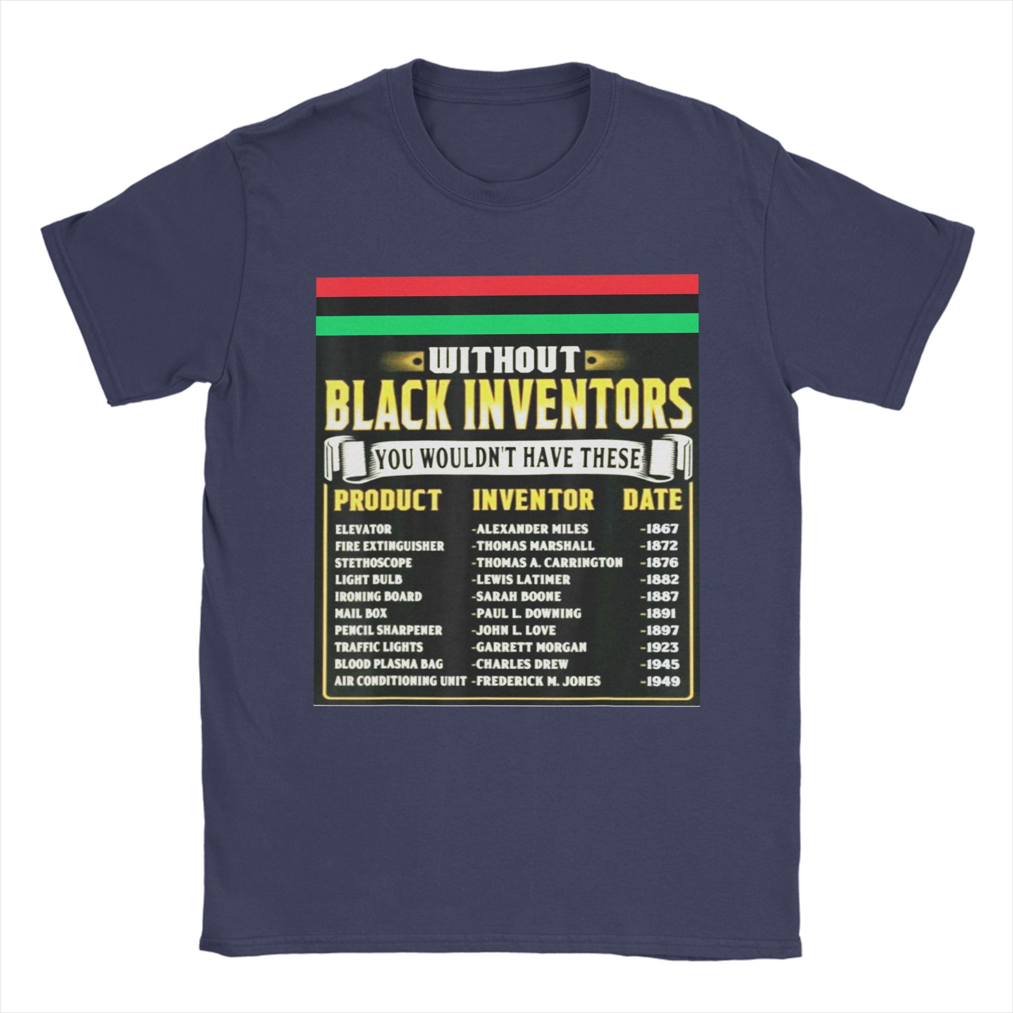 

History Of Black Inventors Black History Month TShirts Men Casual Cotton Tee Shirt Round Neck Short Sleeve T Shirt Clothes 4XL