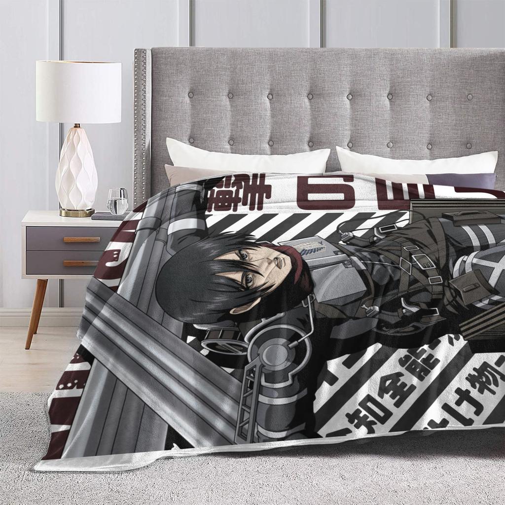 Shingeki no Kyojin Mikasa Ackerman Attack on Titan Blankets Flannel Spring/Autumn Portable Warm Throw Blanket for Sofa Rug Piece