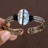 Owyhee Opal Handmade Copper Wire Wrap Cuff Bangle Adjustable L2o39