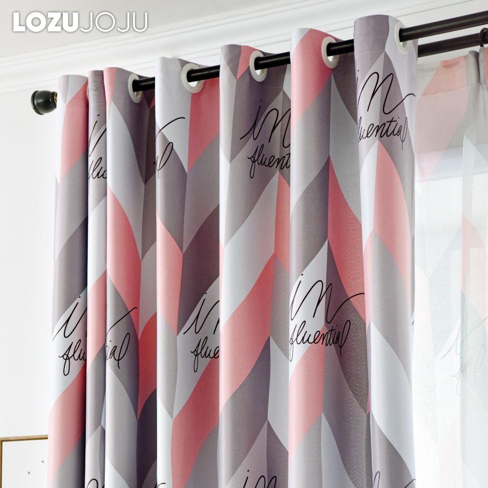1PC LOZUJOJU 70-80% Blackout Curtains Nordic Style Diamond Patterned Curtains for Bedroom Living Room Balcony Window for Home Decor