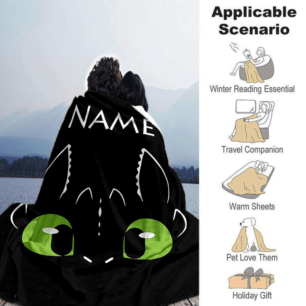 Customiz Name Personality How To Train Your Dragon Toothless Blanket Soft &Warm Sofa Office Bed Travel Lunch Break Blanket, Gift Suitable All Seasons