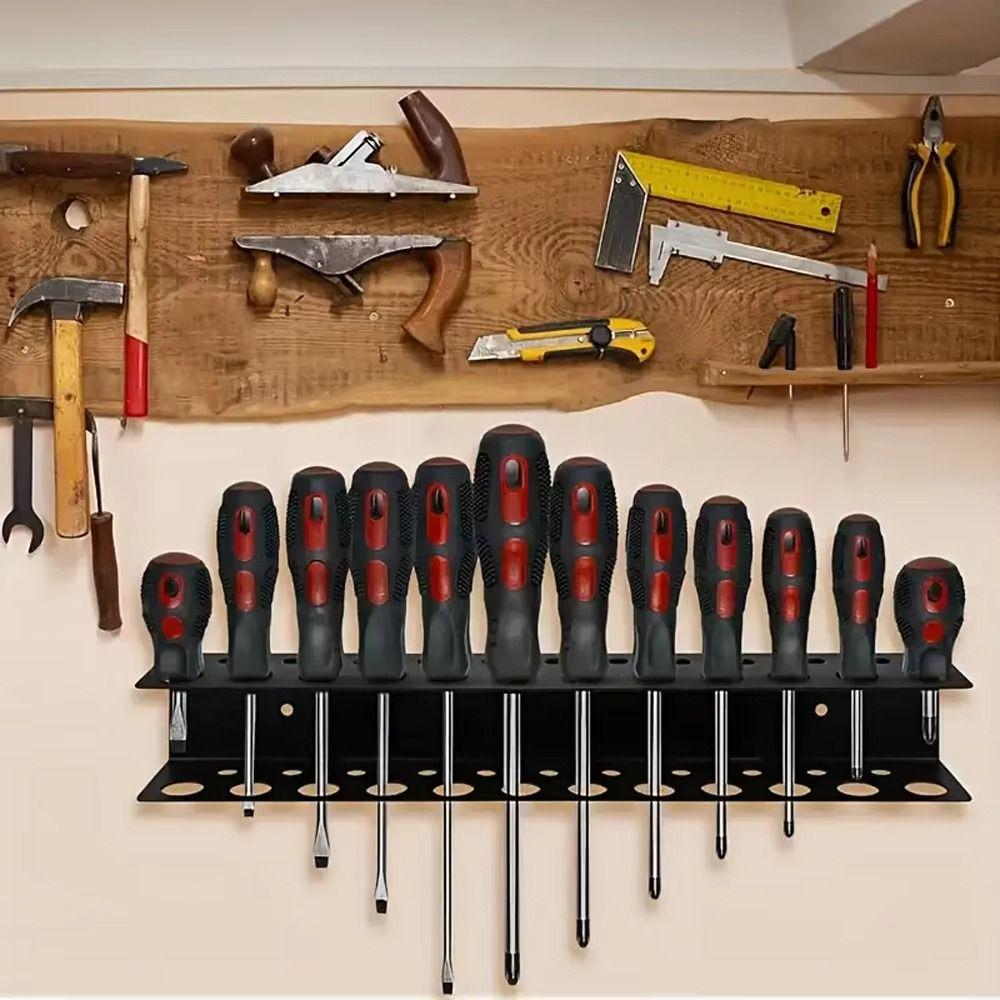 Wall-mounted Screwdriver Storage Rack Iron Hand Tool Organizers Durable Tool Storage Rack